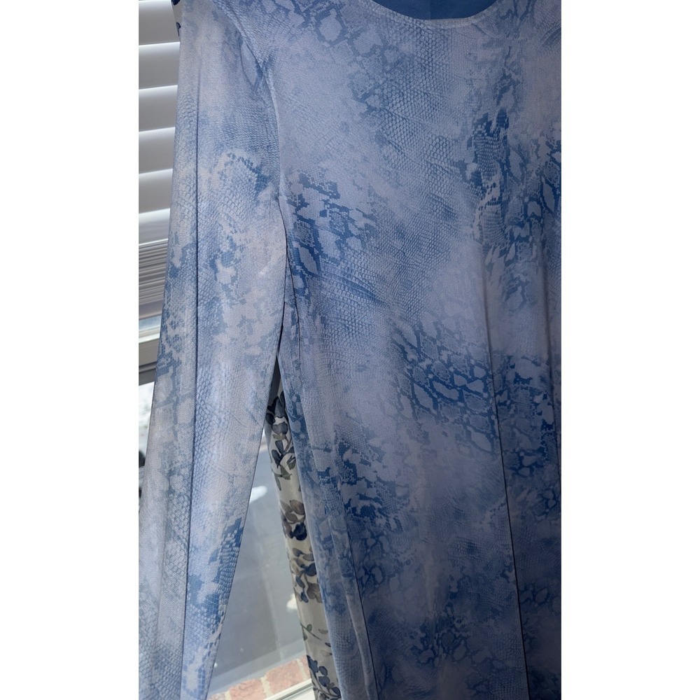 NWT Rita Ora x Primark Womens XL Blue Snakeskin Print Mesh Maxi Dress - Picture 5 of 8